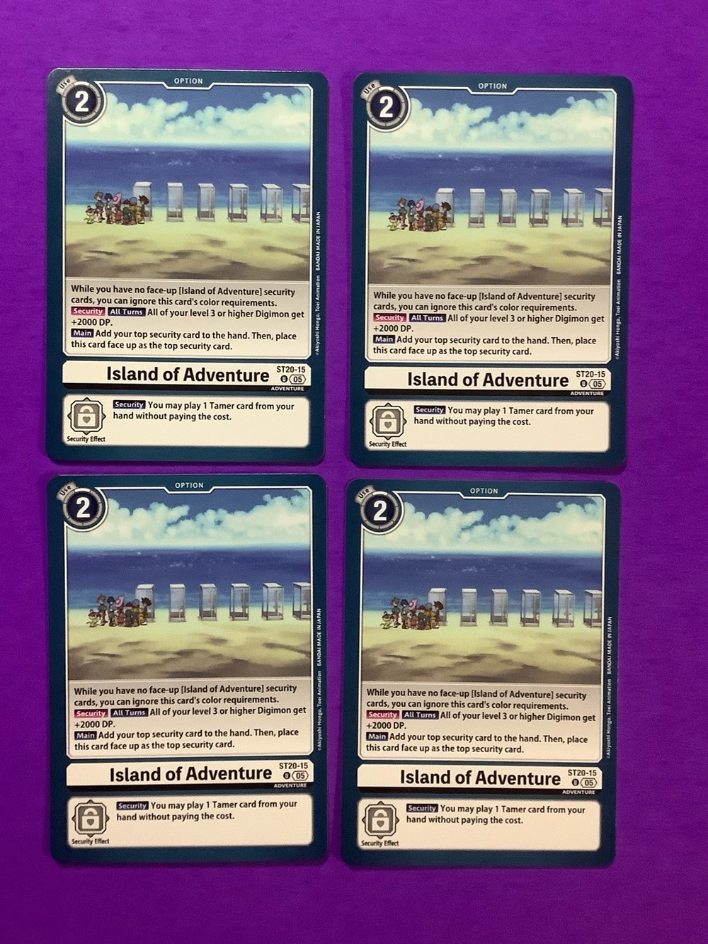 Island of Adventure Digimon Cards Set Count of 4